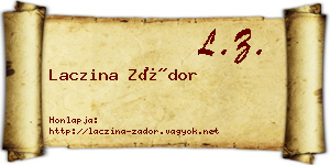 Laczina Zádor névjegykártya